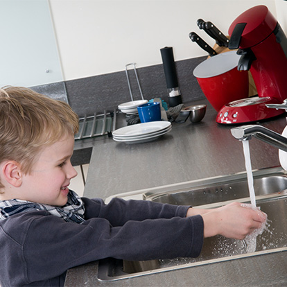 Het wassen van de handen