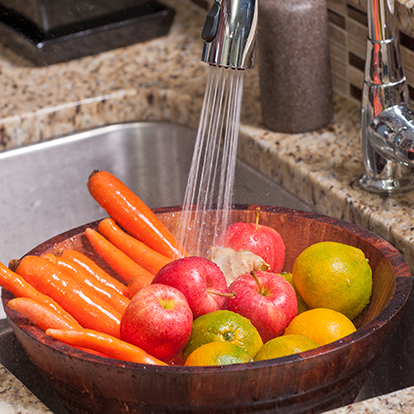 Wassen groenten en fruit
