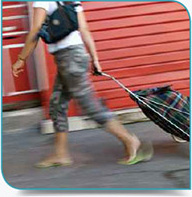 Boodschappen doen met een caddie